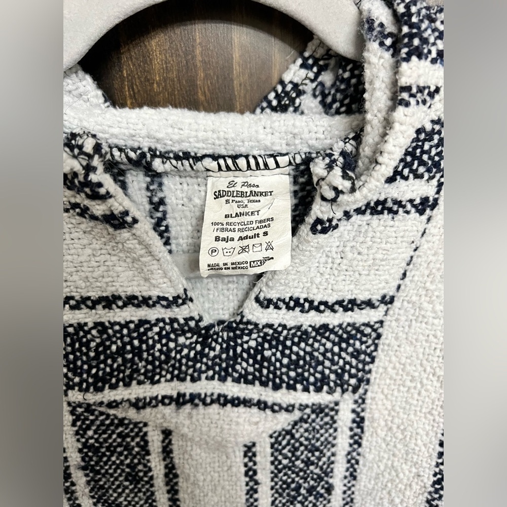 El Paso Saddle Blanket Co Mexican Hippie Pullover Hoodie Vneck Pockets Size:S - Picture 6 of 11
